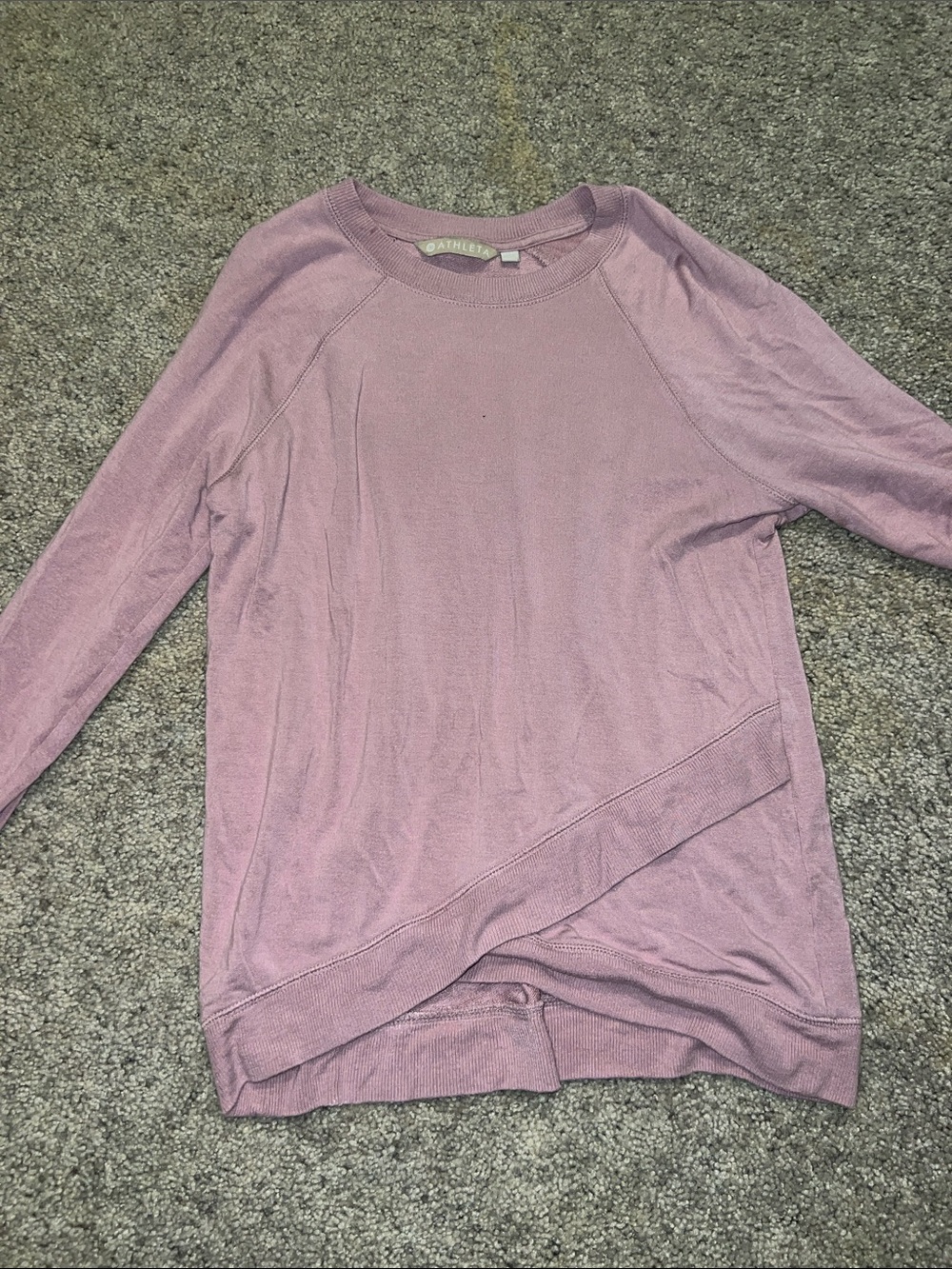 Athleta Mauve Raglan Long Sleeve Sweatshirt